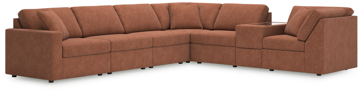 Diamond Furniture - Ashley Furniture - Modmax 7-Piece Sectional - 7-Piece Sectional with Storage Console - 92102S32