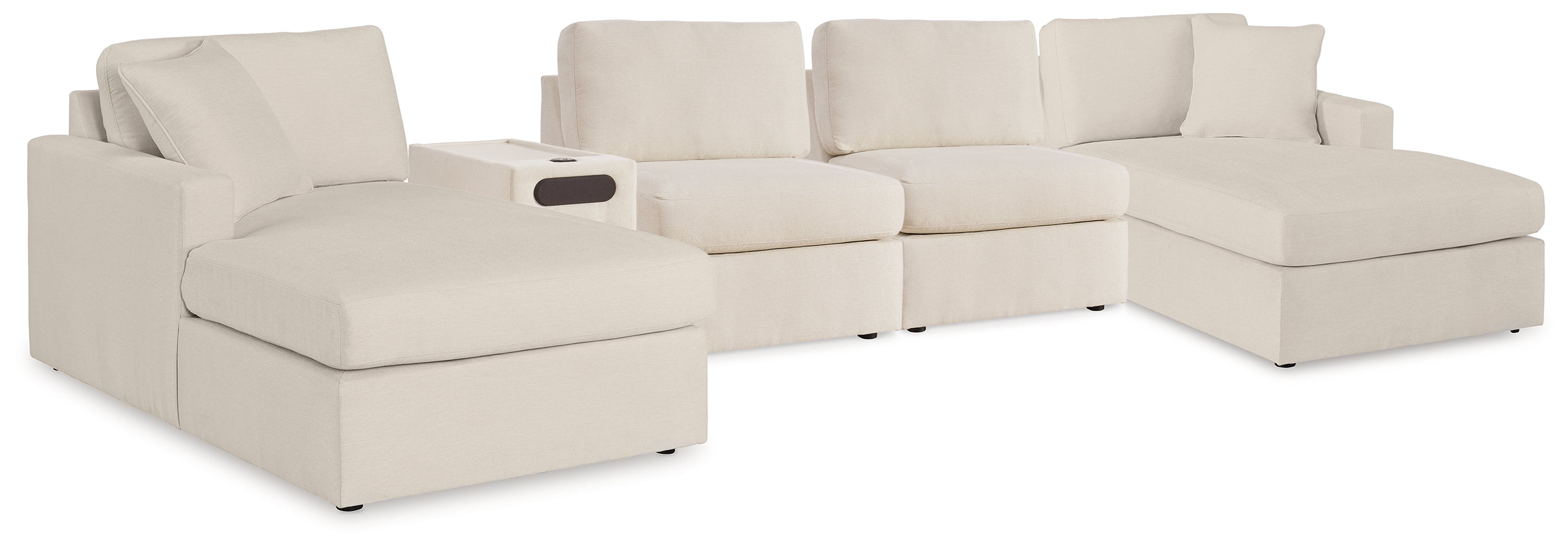 Diamond Furniture - Ashley Furniture - Modmax 5 Piece Sectional with Audio Console - RAF 5 Piece Sectional with Audio Console / Oyster - 92103S70