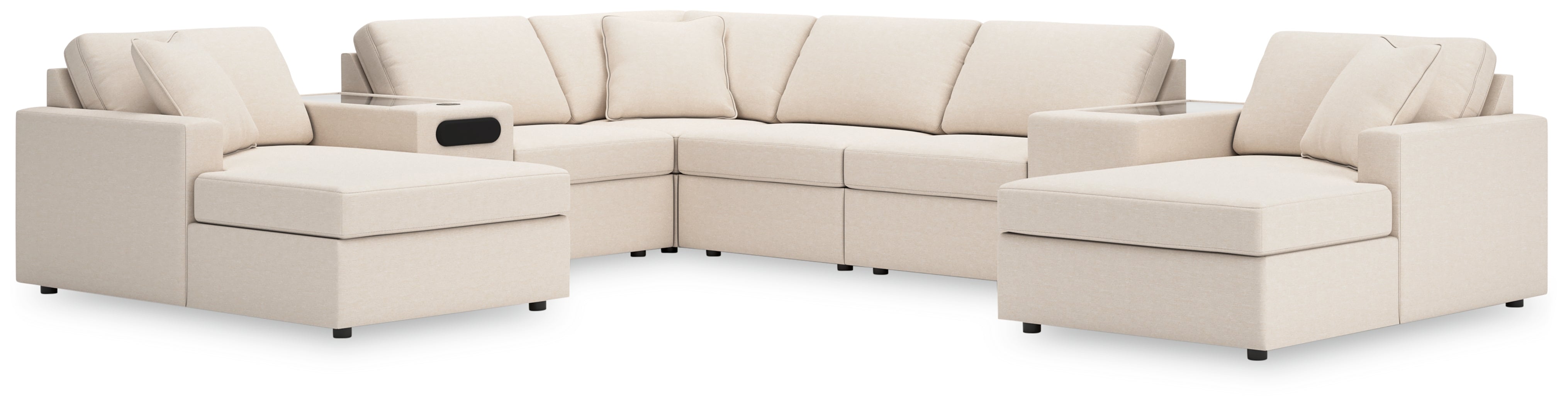 Diamond Furniture - Ashley Furniture - Modmax 8-Piece Sectional with Chaise - RAF 8-Piece Sectional with Chaise / Oyster - 92103S31