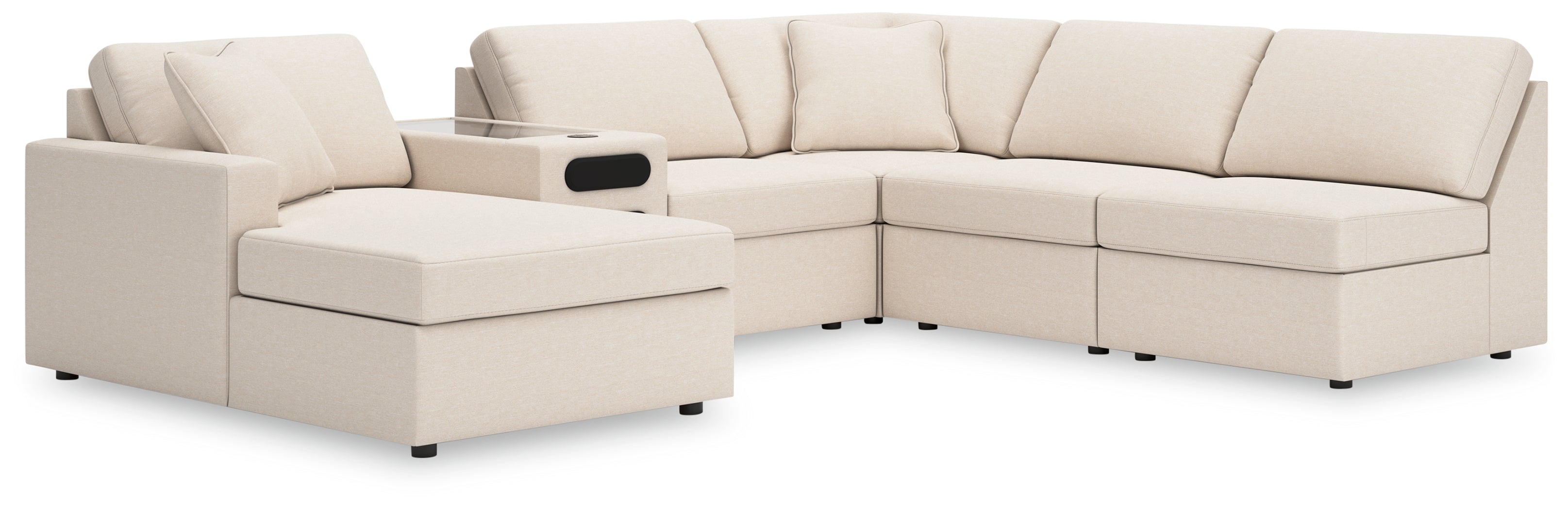 Diamond Furniture - Ashley Furniture - Modmax Sectional - RAF 6-Piece Sectional with Chaise / Oyster - 92103S24