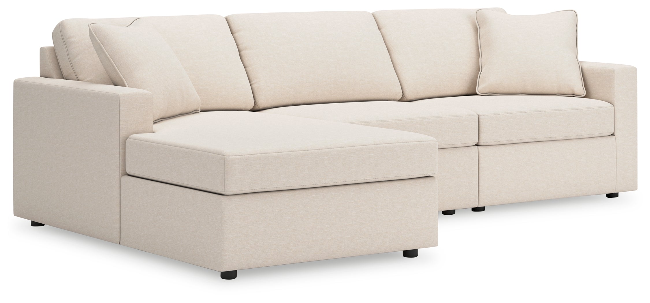 Diamond Furniture - Ashley Furniture - Modmax Sectional - RAF 3-Piece Sectional with Chaise / Oyster - 92103S17