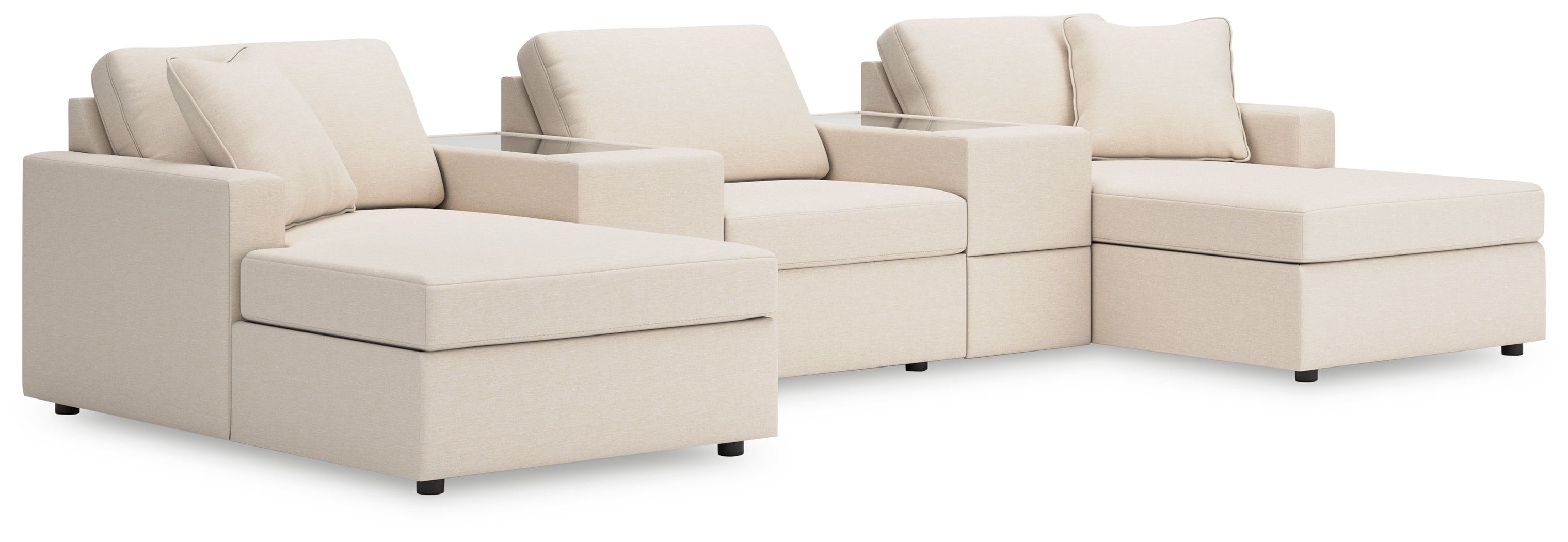 Diamond Furniture - Ashley Furniture - Modmax 5-Piece Pit Sectional - RAF 5-Piece Pit Sectional / Oyster - 92103S44