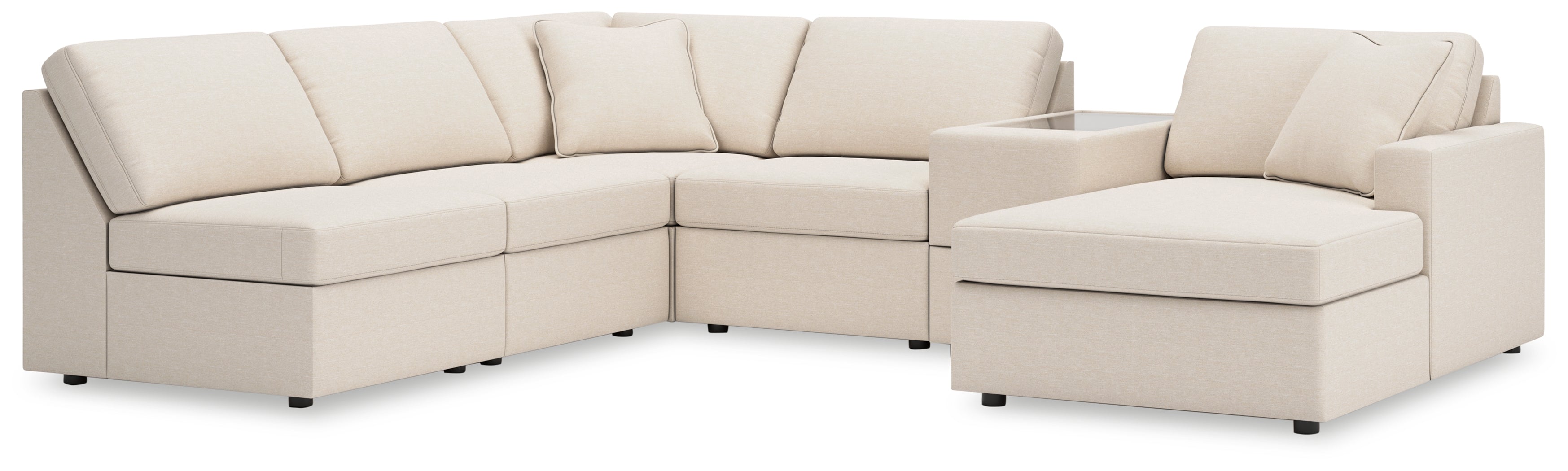 Diamond Furniture - Ashley Furniture - Modmax Sectional - 6-Piece Sectional with Chaise and Storage Console / Oyster - 92103S22