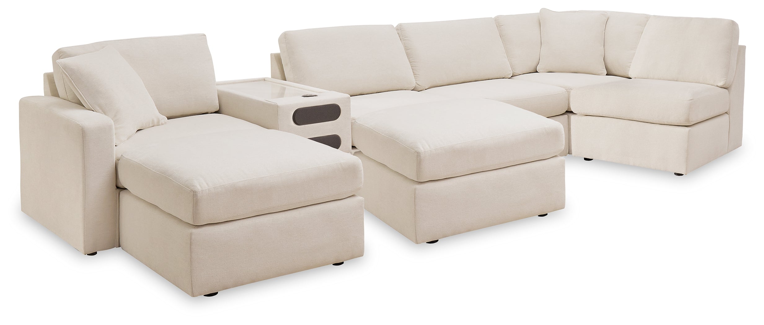 Diamond Furniture - Ashley Furniture - Modmax 6-Piece Sectional and 2 Ottomans - 6-Piece Sectional and 2 Ottomans / Oyster - 92103U8