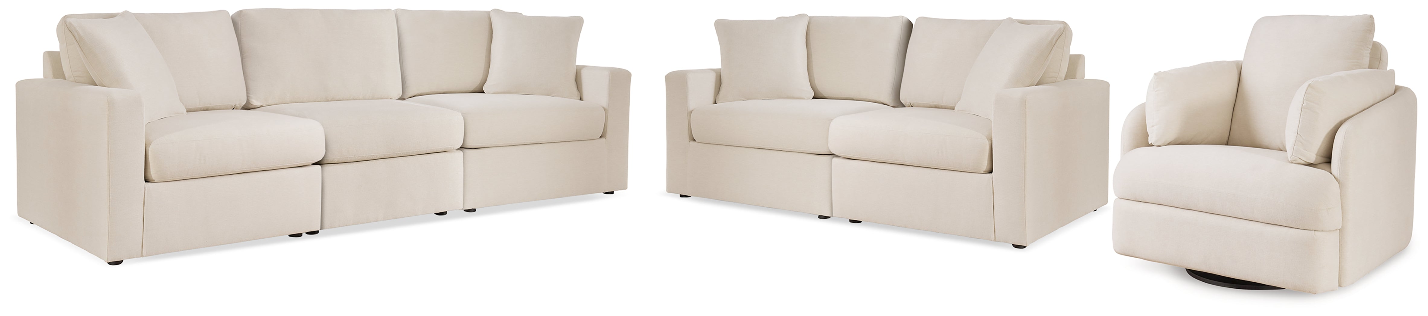 Diamond Furniture - Ashley Furniture - Modmax 3-Piece Sectional Sofa, 2-Piece Sectional Loveseat and Swivel Glider Recliner - 3-Piece Sectional Sofa, 2-Piece Sectional Loveseat and Swivel Glider Recliner / Oyster - 92103U21