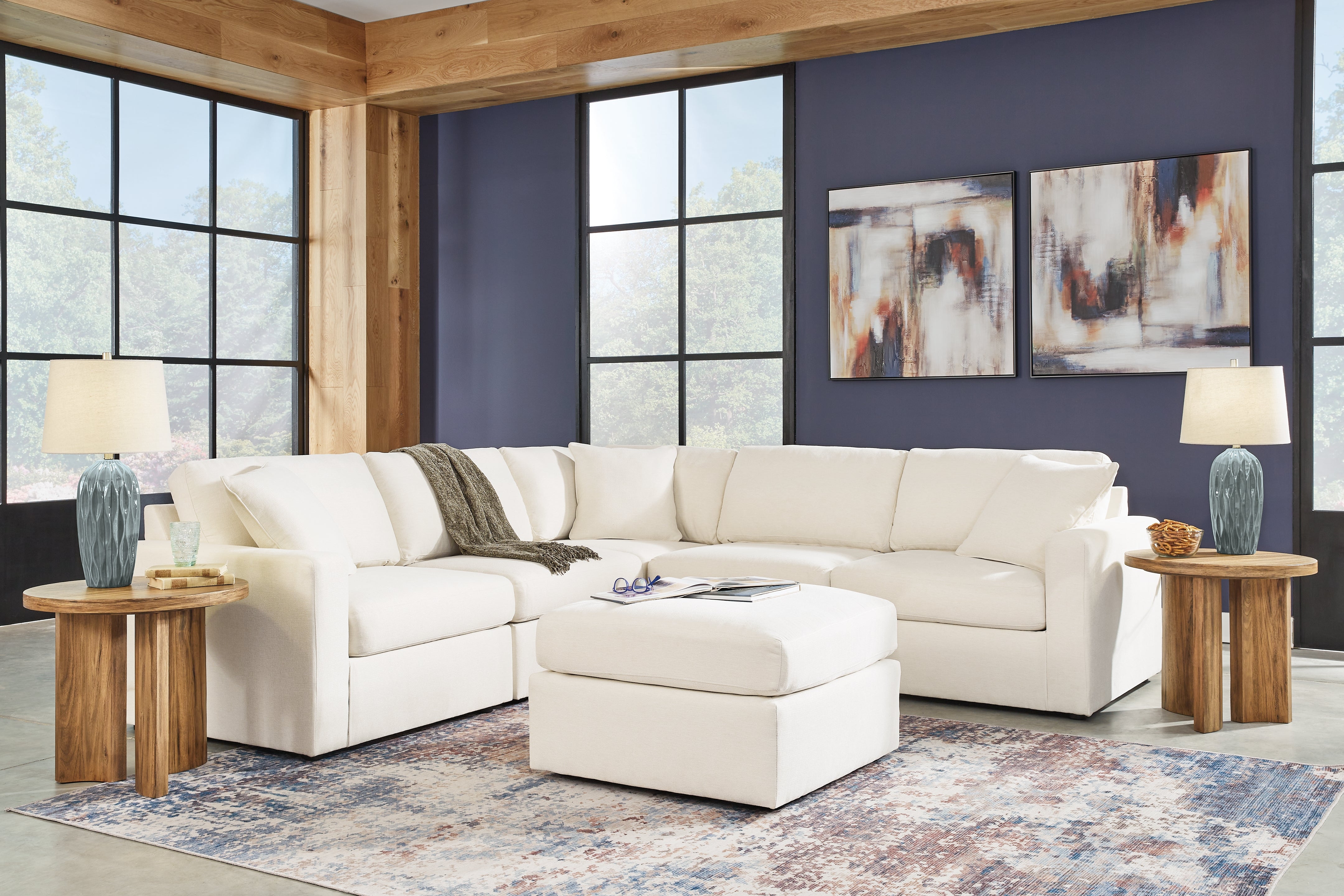 Diamond Furniture - Ashley Furniture - Modmax 5-Piece Sectional and Ottoman - 5-Piece Sectional and Ottoman / Oyster - 92103U14