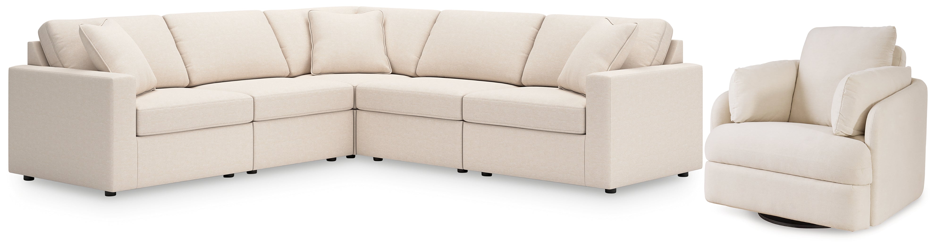 Diamond Furniture - Ashley Furniture - Modmax 5-Piece Sectional and Swivel Glider Recliner - 5-Piece Sectional and Swivel Glider Recliner / Oyster - 92103U15