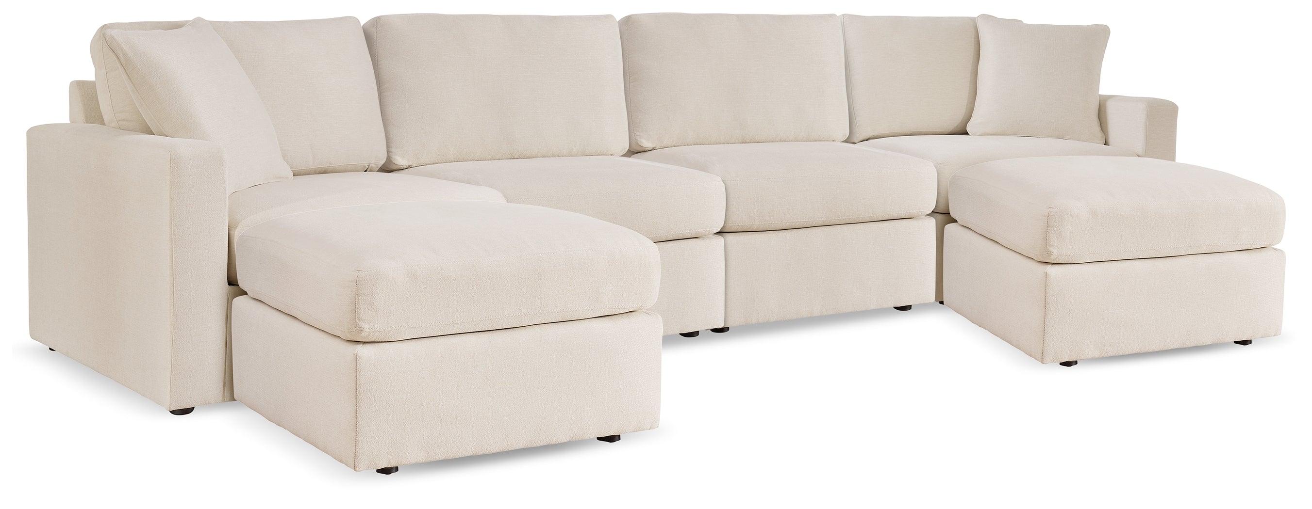 Diamond Furniture - Ashley Furniture - Modmax 4-Piece Sectional and 2 Ottomans - 4-Piece Sectional and 2 Ottomans / Oyster - 92103U1