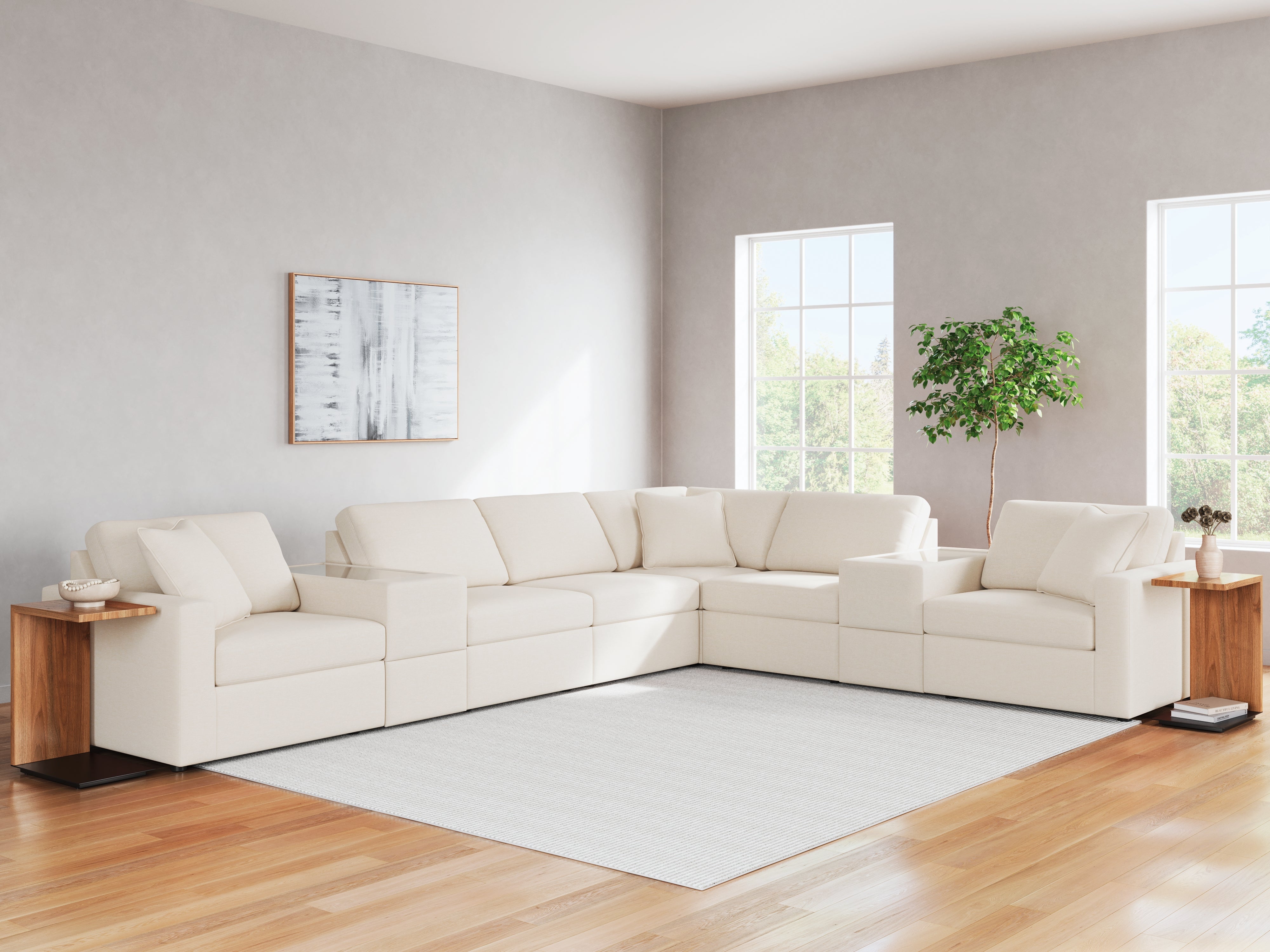 Diamond Furniture - Ashley Furniture - Modmax Sectional - RAF 8-Piece Sectional / Oyster - 92103S11