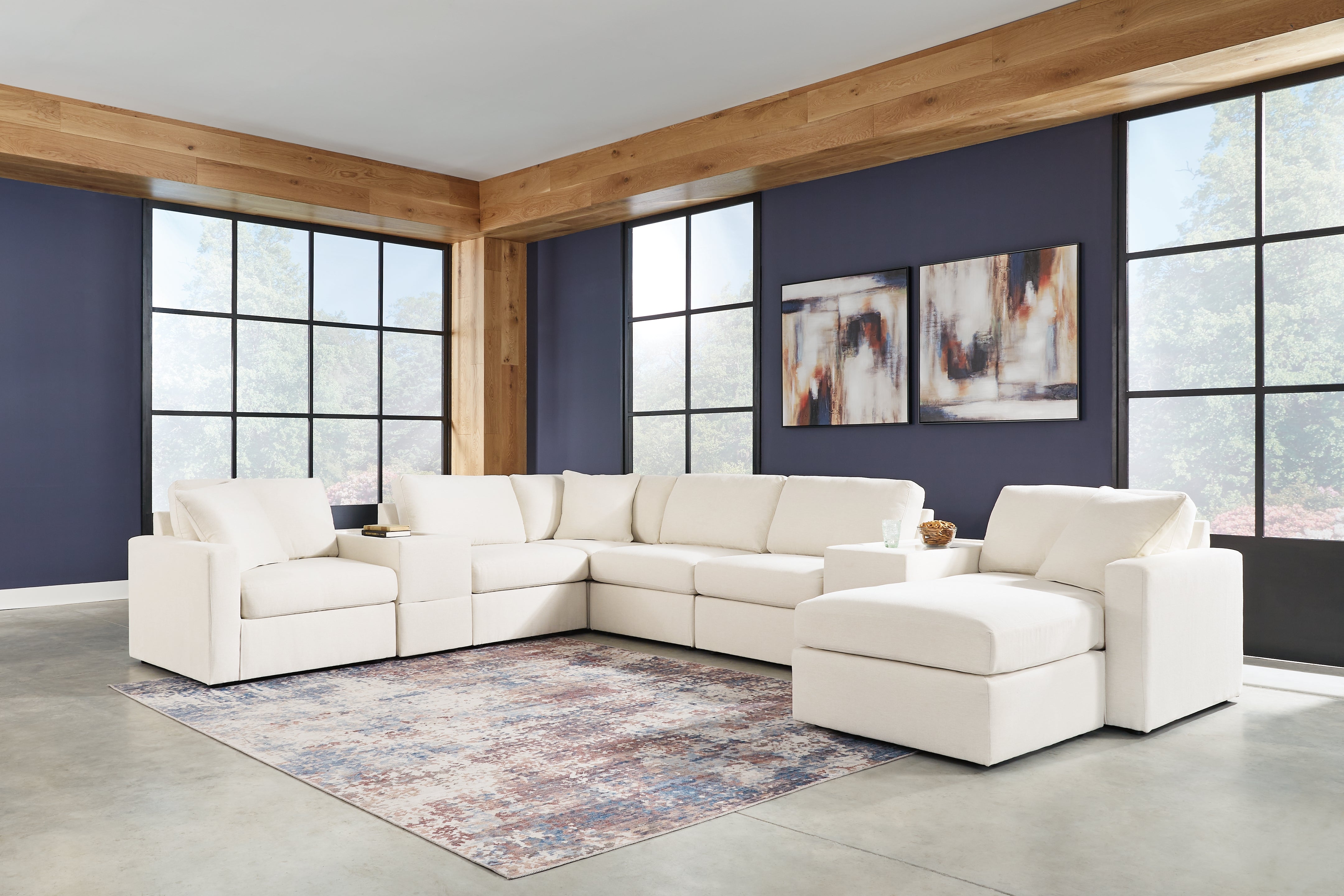 Diamond Furniture - Ashley Furniture - Modmax 8-Piece Sectional and Ottoman - 8-Piece Sectional and Ottoman / Oyster - 92103U3