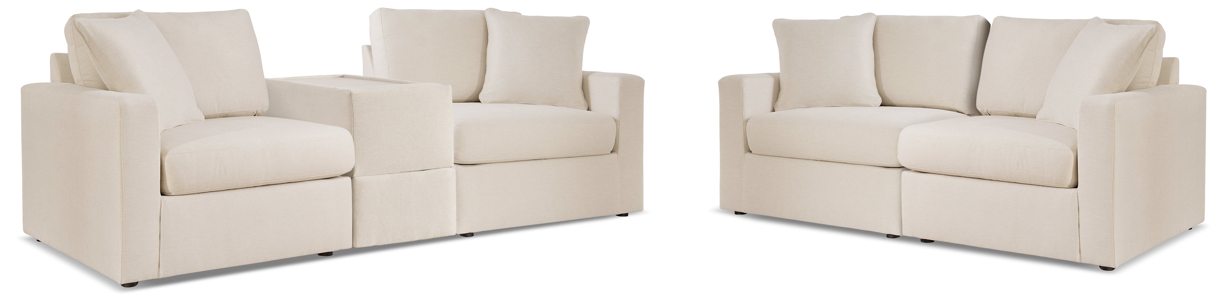 Diamond Furniture - Ashley Furniture - Modmax 3-Piece Sectional Sofa and 2-Piece Sectional Loveseat - 3-Piece Sectional Sofa and 2-Piece Sectional Loveseat / Oyster - 92103U22