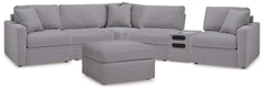 Diamond Furniture - Ashley Furniture - Modmax 6-Piece Sectional and Oversized Accent Ottoman - 6-Piece Sectional and Oversized Accent Ottoman / Granite - 92104U25