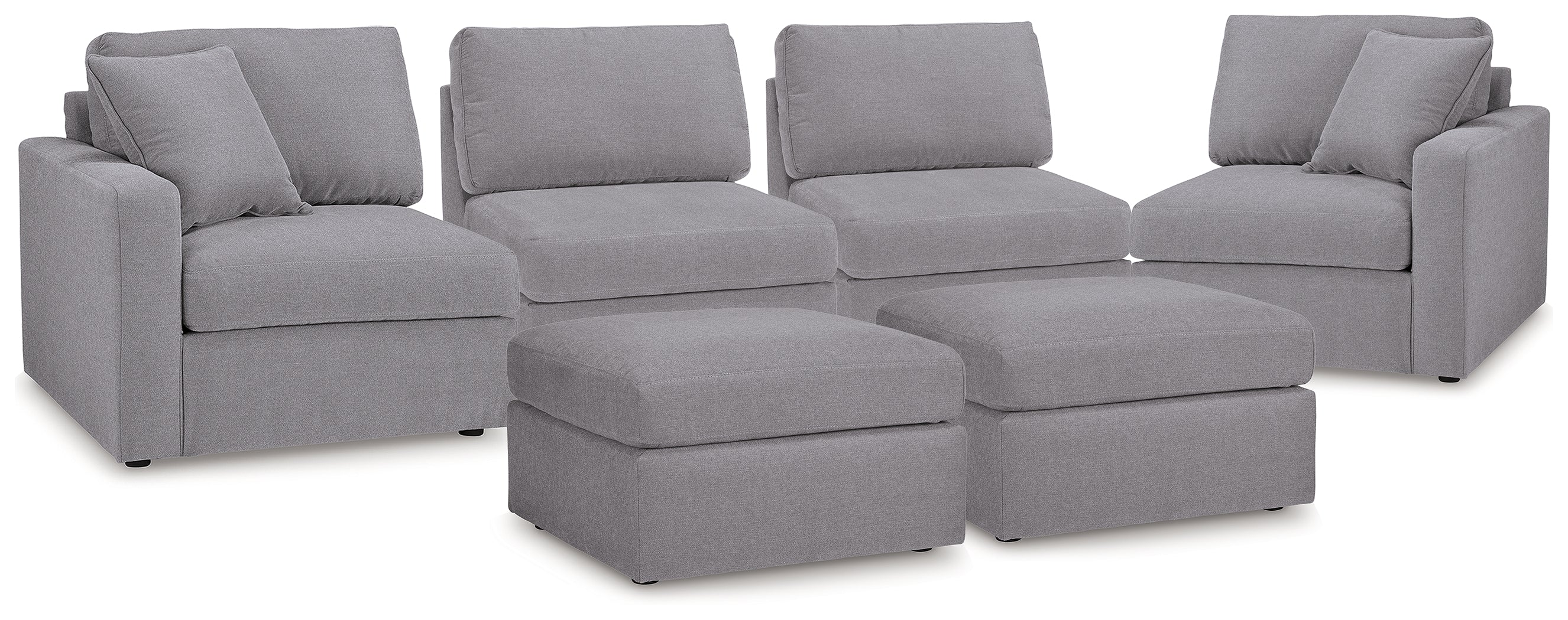 Diamond Furniture - Ashley Furniture - Modmax 4-Piece Sectional and 2 Ottomans - 4-Piece Sectional and 2 Ottomans - 92104U1