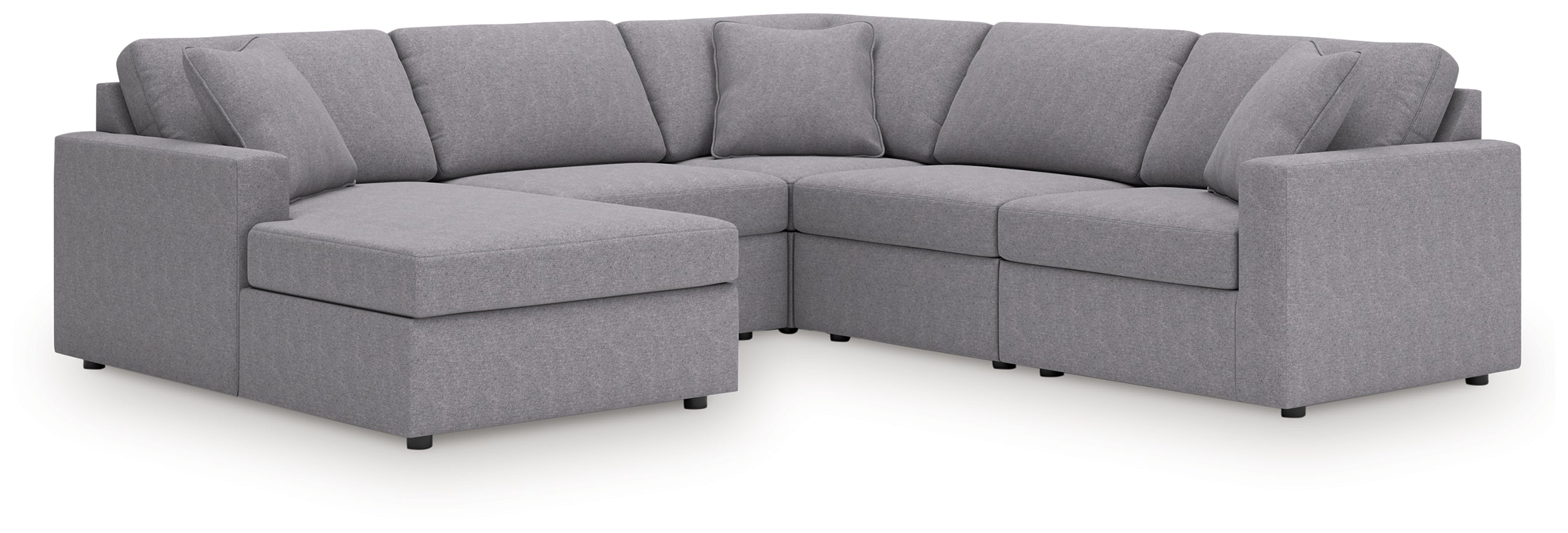 Diamond Furniture - Ashley Furniture - Modmax 5-Piece Sectional with Chaise - RAF 5-Piece Sectional with Chaise / Granite - 92104S67