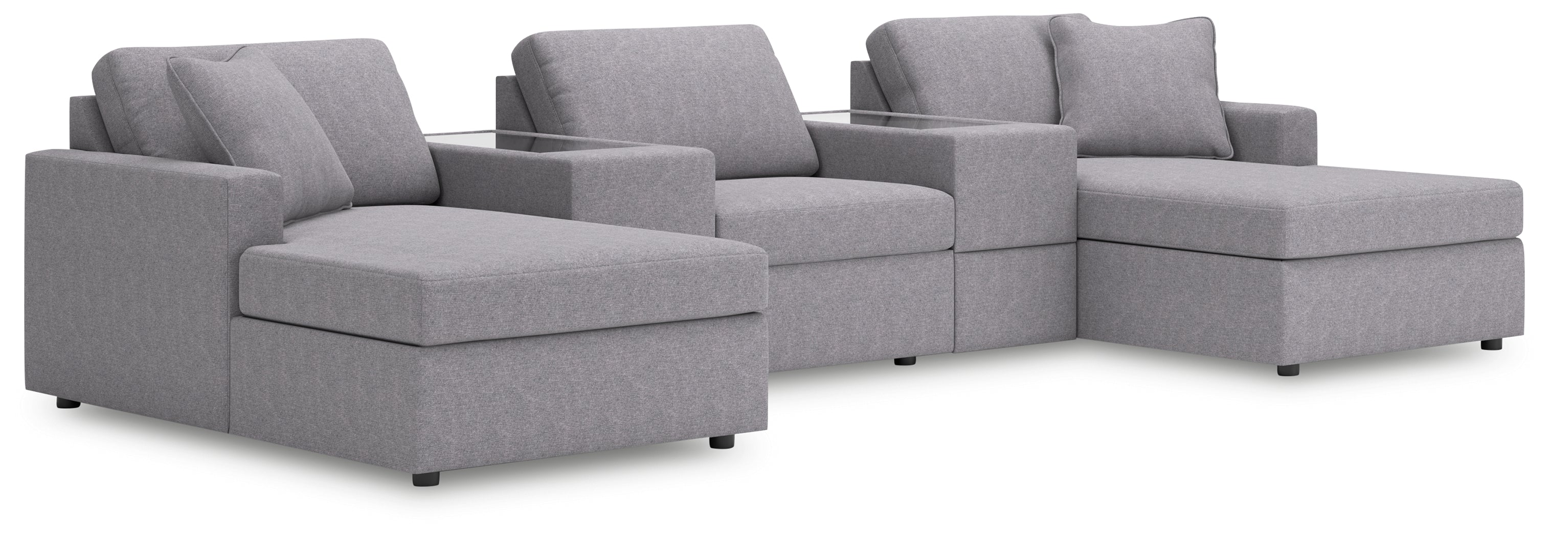 Diamond Furniture - Ashley Furniture - Modmax 5-Piece Pit Sectional - RAF 5-Piece Pit Sectional / Granite - 92104S44
