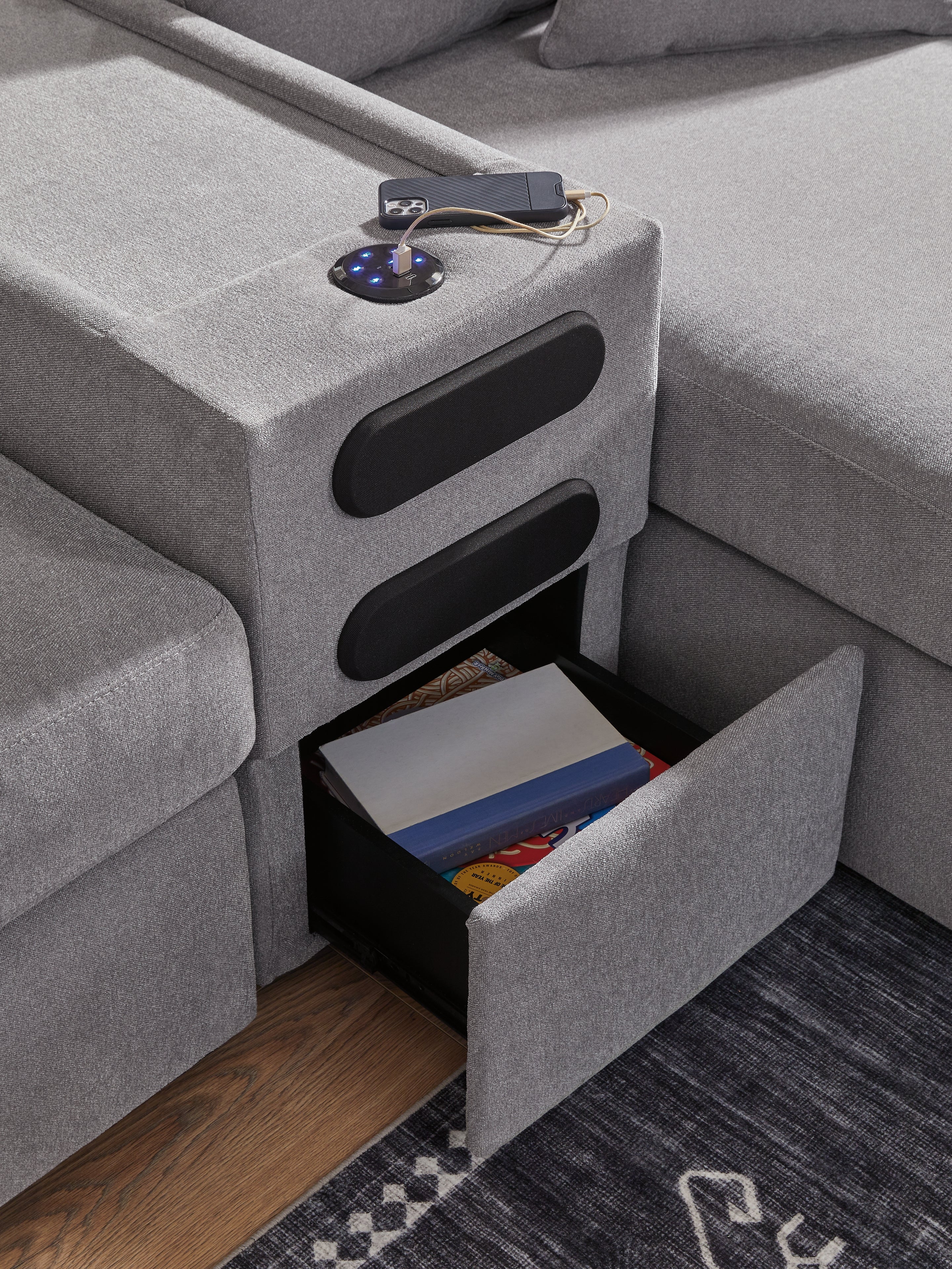 Modmax 6-Piece Sectional and Oversized Accent Ottoman