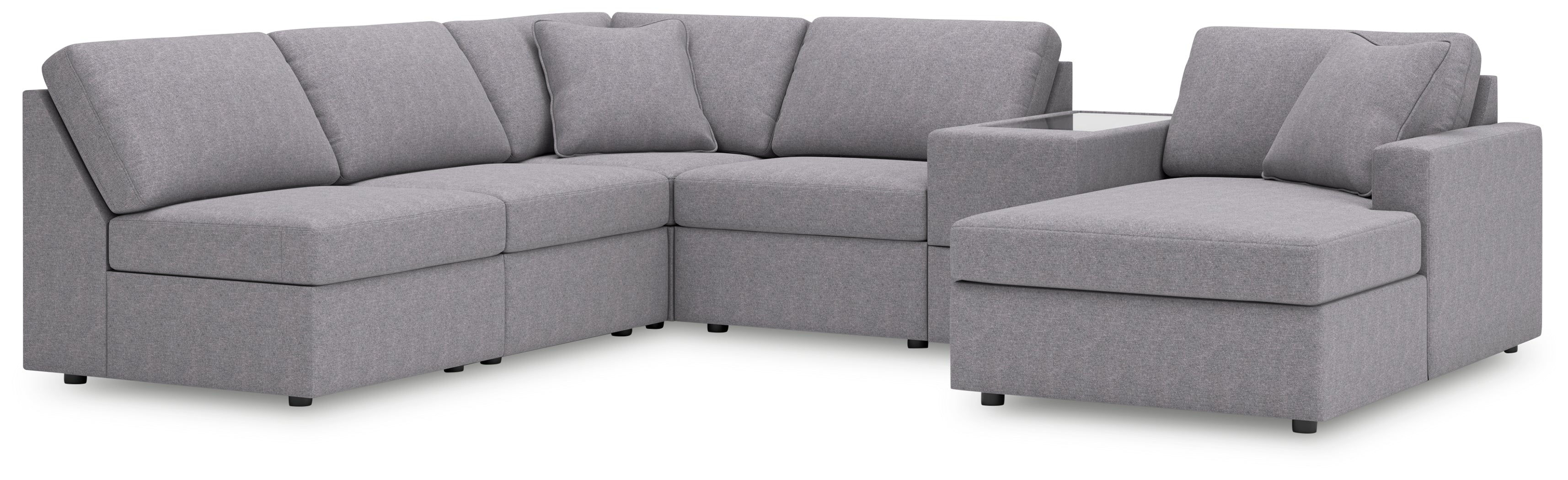 Diamond Furniture - Ashley Furniture - Modmax 6-Piece Sectional with Chaise - 6-Piece Sectional with Chaise and Storage Console / Granite - 92104S22