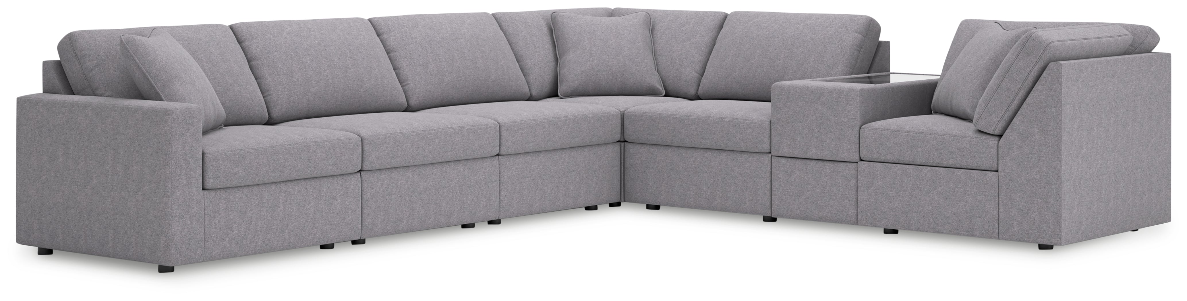 Diamond Furniture - Ashley Furniture - Modmax Sectional - RAF 7-Piece Sectional / Granite - 92104S33