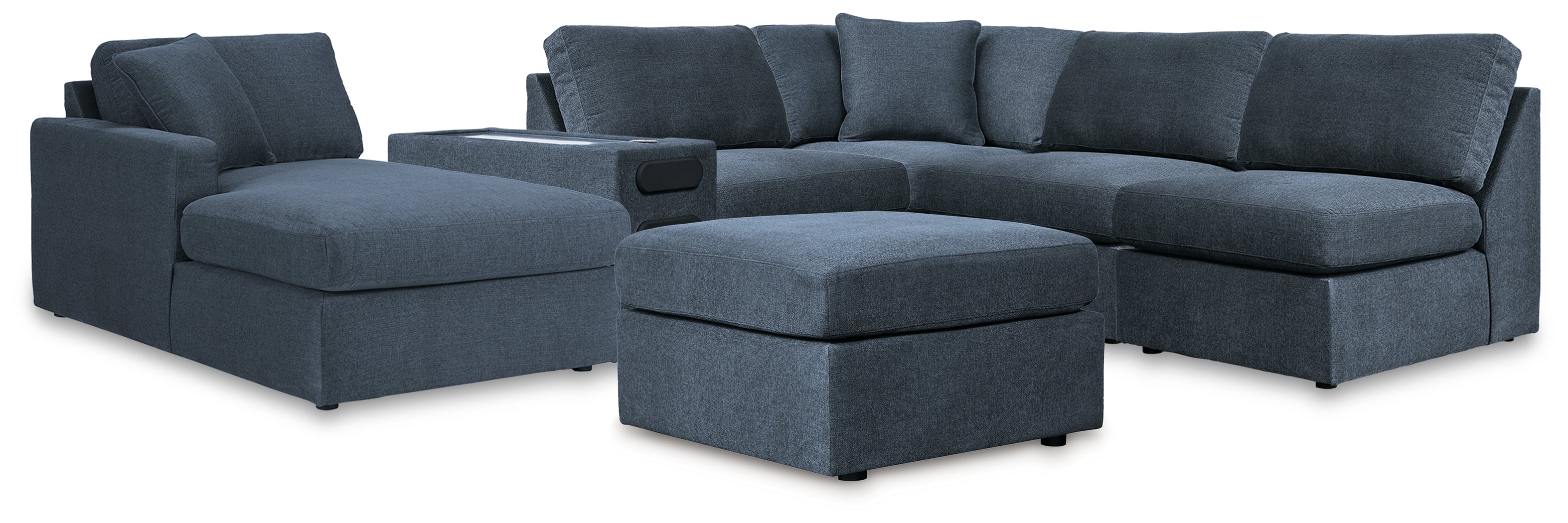 Diamond Furniture - Ashley Furniture - Modmax 6-Piece Sectional with Chaise and Ottoman - 6-Piece Sectional with Chaise and Ottoman / Ink - 92121U9