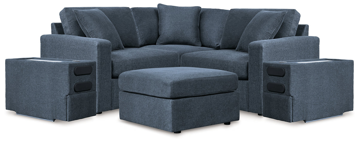 Diamond Furniture - Ashley Furniture - Modmax 5-Piece Sectional with Audio Console and Ottoman - 5-Piece Sectional with Audio Console and Ottoman / Ink - 92121U24