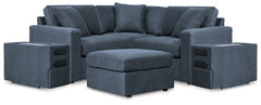 Diamond Furniture - Ashley Furniture - Modmax 5-Piece Sectional with Audio Console and Ottoman - 5-Piece Sectional with Audio Console and Ottoman / Ink - 92121U24