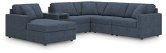 Diamond Furniture - Ashley Furniture - Modmax 6-Piece Sectional with Audio System and Chaise - RAF 6-Piece Sectional with Audio System and Chaise / Ink - 92121S50