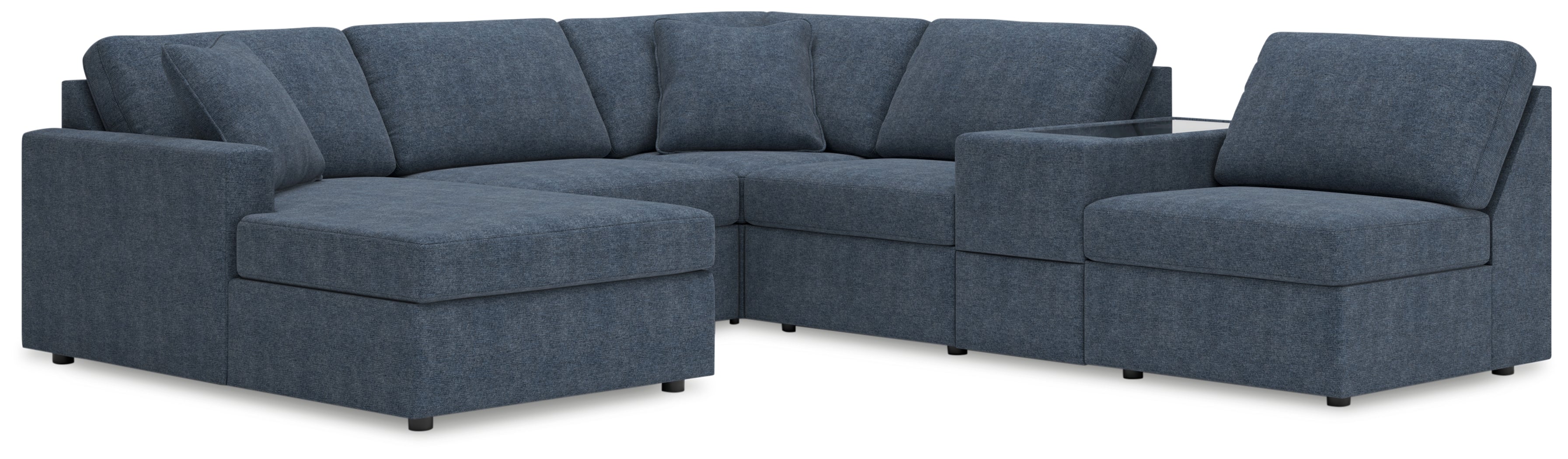 Diamond Furniture - Ashley Furniture - Modmax Sectional - RAF 6-Piece Sectional with Chaise / Ink - 92121S21