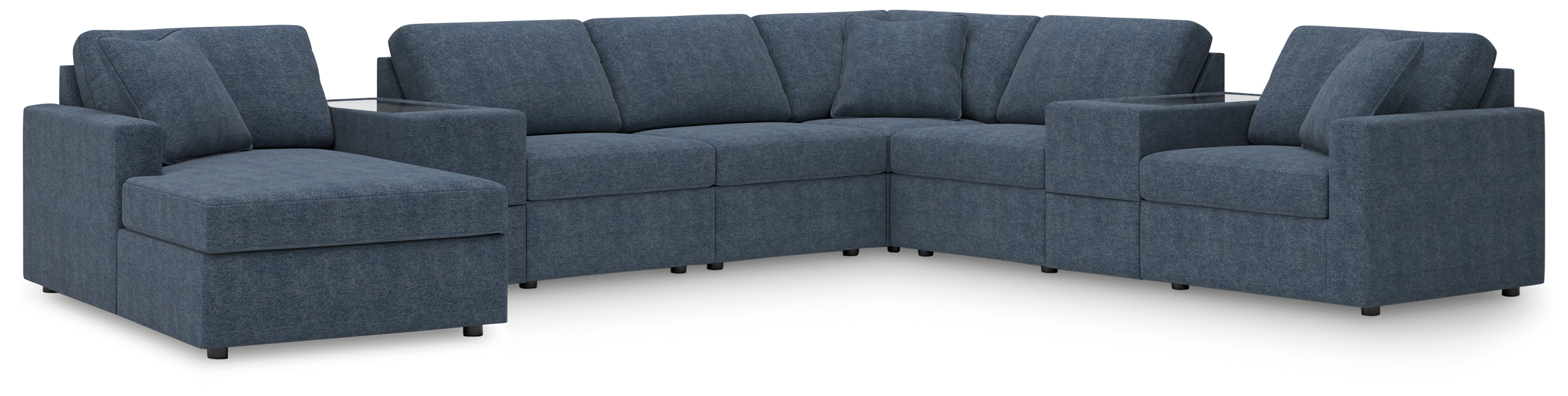 Diamond Furniture - Ashley Furniture - Modmax 8-Piece Sectional with Chaise - RAF 8-Piece Sectional with Chaise / Ink - 92121S43