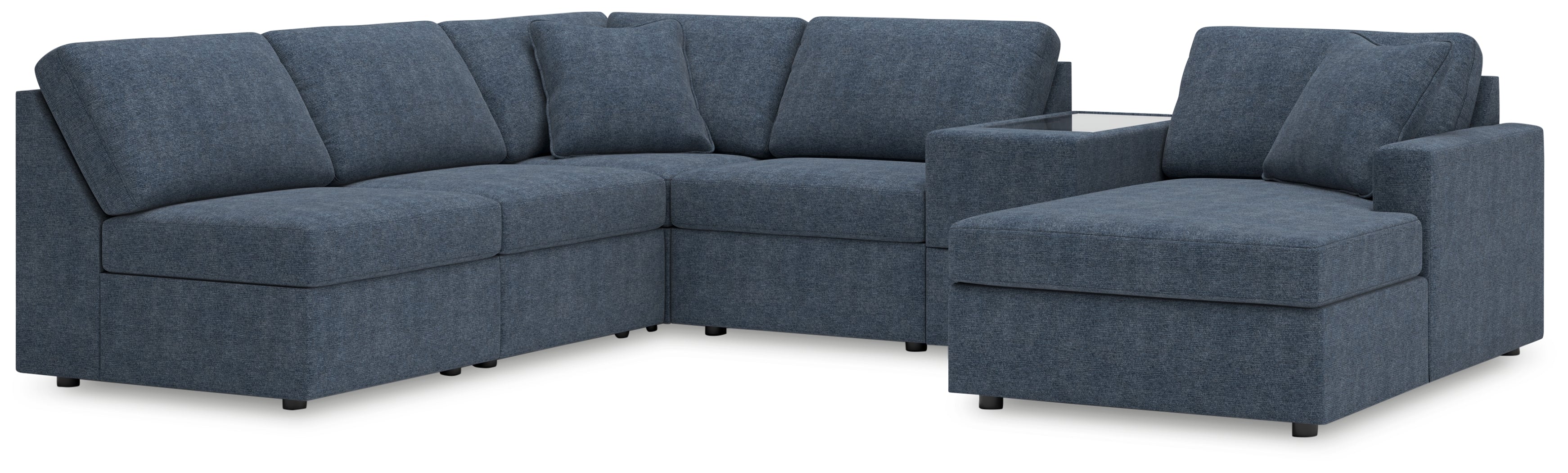Diamond Furniture - Ashley Furniture - Modmax 6-Piece Sectional with Chaise - 6-Piece Sectional with Chaise and Storage Console / Ink - 92121S22
