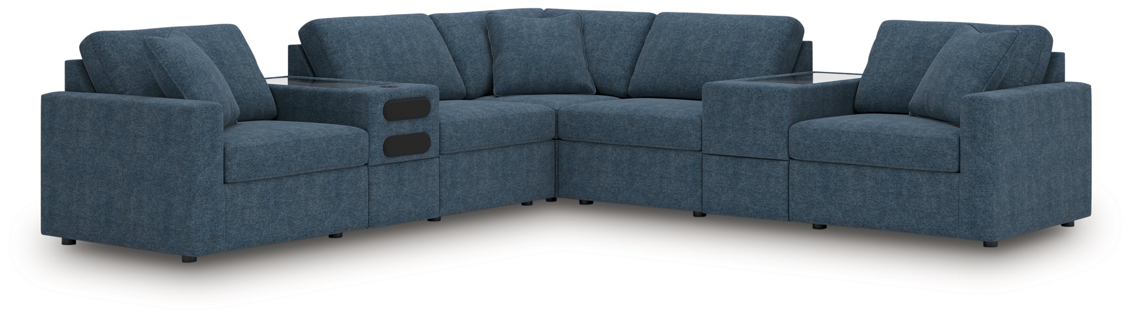 Diamond Furniture - Ashley Furniture - Modmax 7-Piece Balanced Sectional with Audio and Storage Consoles - RAF 7-Piece Balanced Sectional with Audio and Storage Consoles - 92121S69
