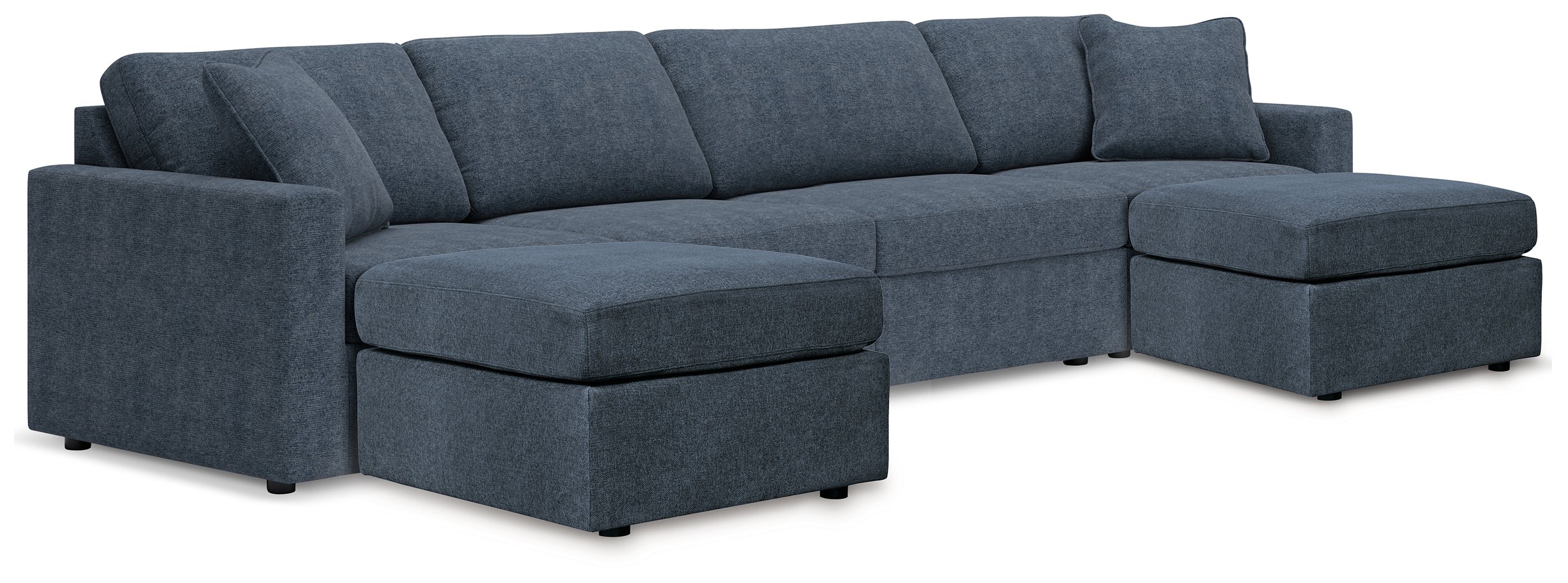 Diamond Furniture - Ashley Furniture - Modmax 4-Piece Sectional and 2 Ottomans - 4-Piece Sectional and 2 Ottomans / Ink - 92121U1