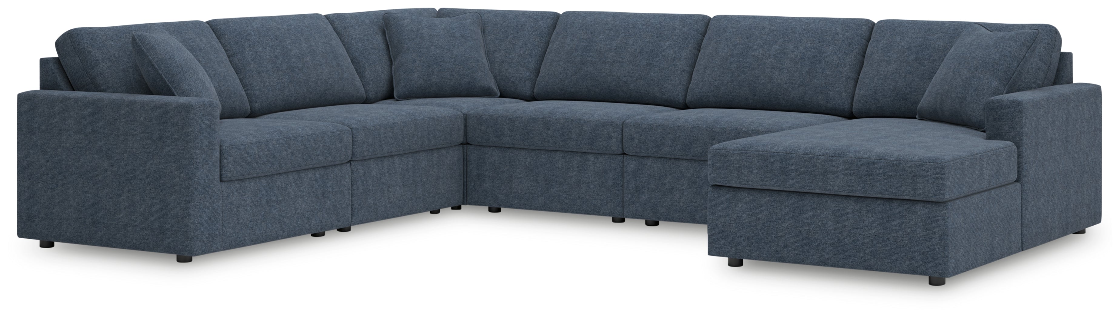 Diamond Furniture - Ashley Furniture - Modmax 6-Piece Sectional with Chaise - RAF 6-Piece Sectional with Chaise / Ink - 92121S46