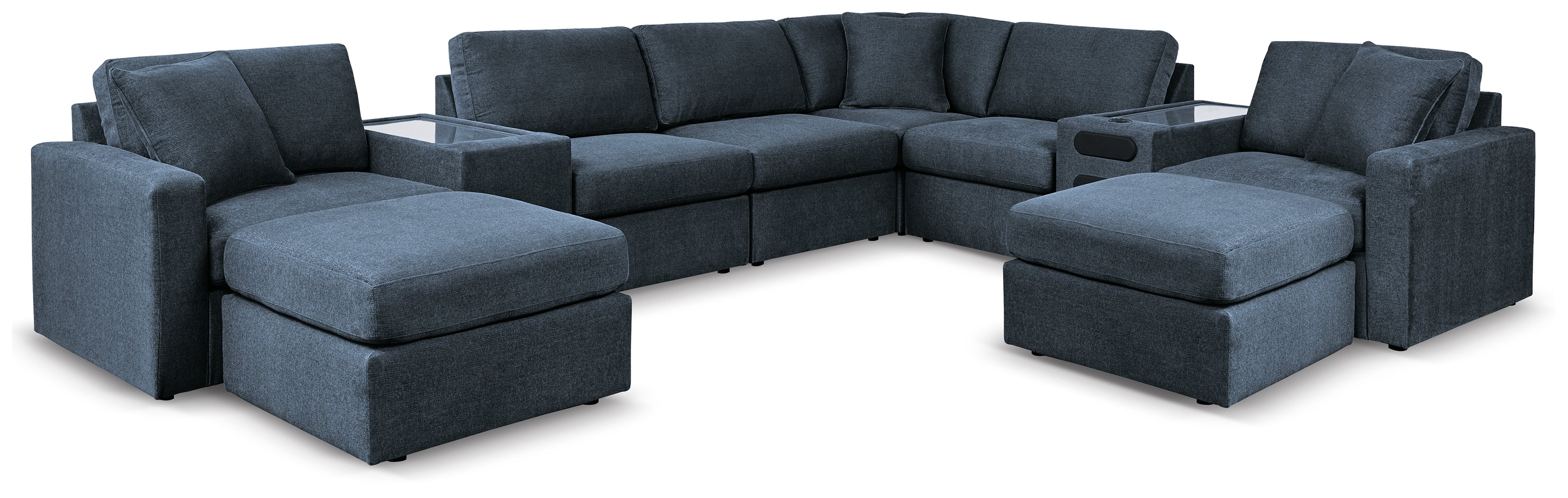 Diamond Furniture - Ashley Furniture - Modmax 8-Piece Sectional and 2 Ottomans - 8-Piece Sectional and 2 Ottomans / Ink - 92121U13