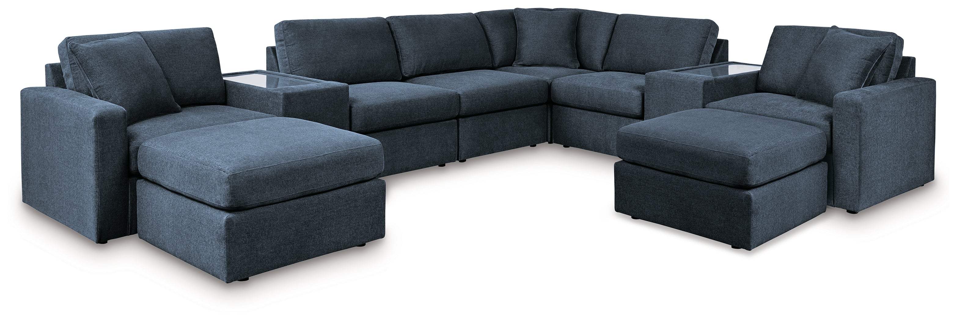 Diamond Furniture - Ashley Furniture - Modmax 6-Piece Sectional and 2 Ottomans - 6-Piece Sectional and 2 Ottomans / Ink - 92121U5