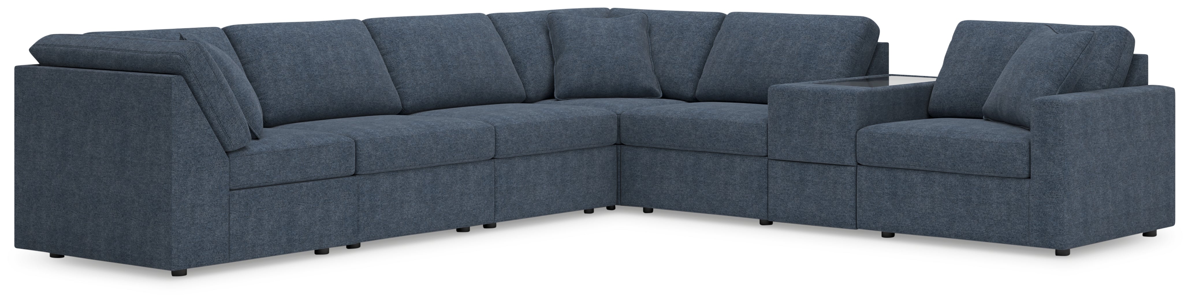 Diamond Furniture - Ashley Furniture - Modmax 7-Piece Sectional - 7-Piece Sectional with Storage Console / Ink - 92121S32