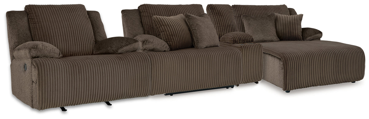 Diamond Furniture - Ashley Furniture - Top Tier 3-Piece Sectional and Recliner - 3-Piece Sectional and Recliner / Chocolate - 92705U1
