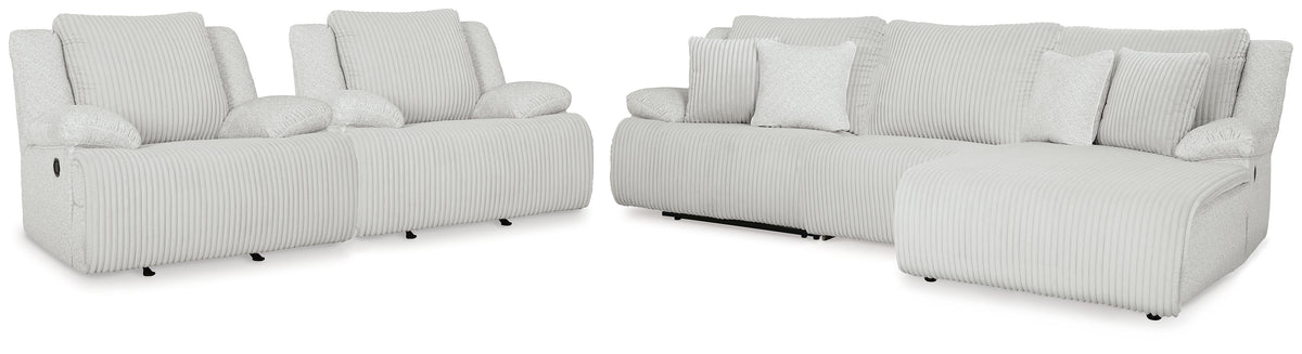 Diamond Furniture - Ashley Furniture - Top Tier 3-Piece Reclining Sectional and 2 Recliners - 3-Piece Reclining Sectional and 2 Recliners / Alloy - 92706U1