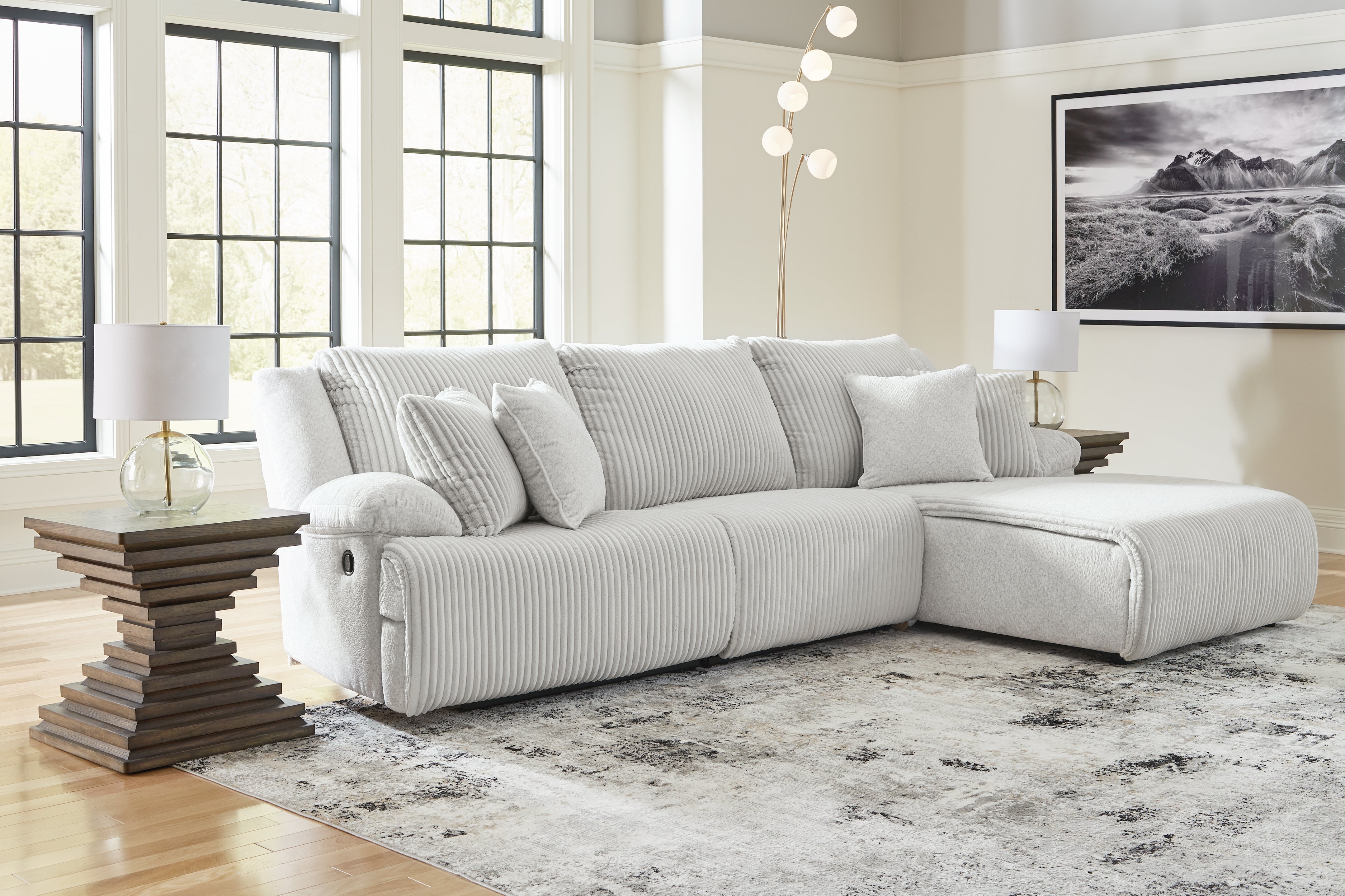 Diamond Furniture - Ashley Furniture - Top Tier 3-Piece Reclining Sectional Sofa Chaise - 3-Piece Reclining Sectional Sofa Chaise - 92706S6