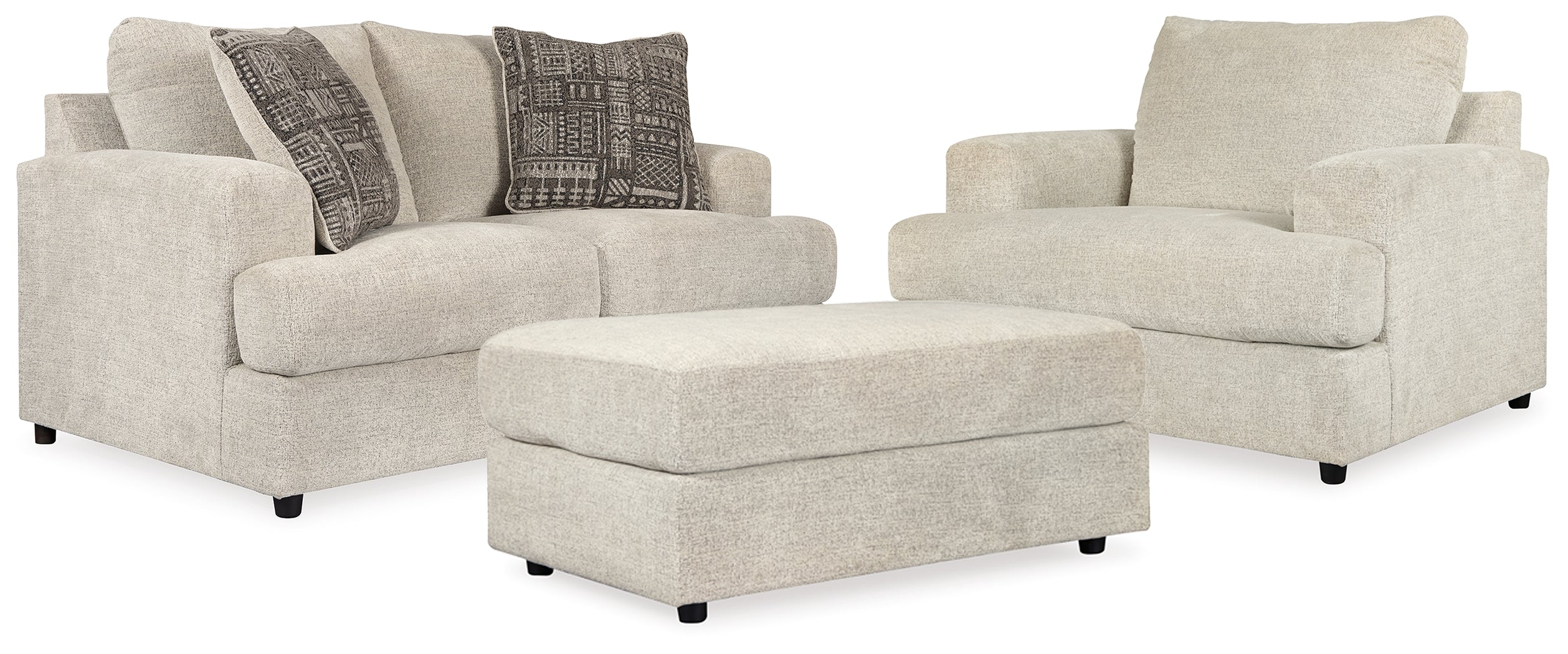Diamond Furniture - Ashley Furniture - Soletren Loveseat, Oversized Chair and Ottoman - Loveseat, Oversized Chair and Ottoman - 95104U14