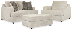 Diamond Furniture - Ashley Furniture - Soletren Loveseat, Oversized Chair and Ottoman - Loveseat, Oversized Chair and Ottoman - 95104U14