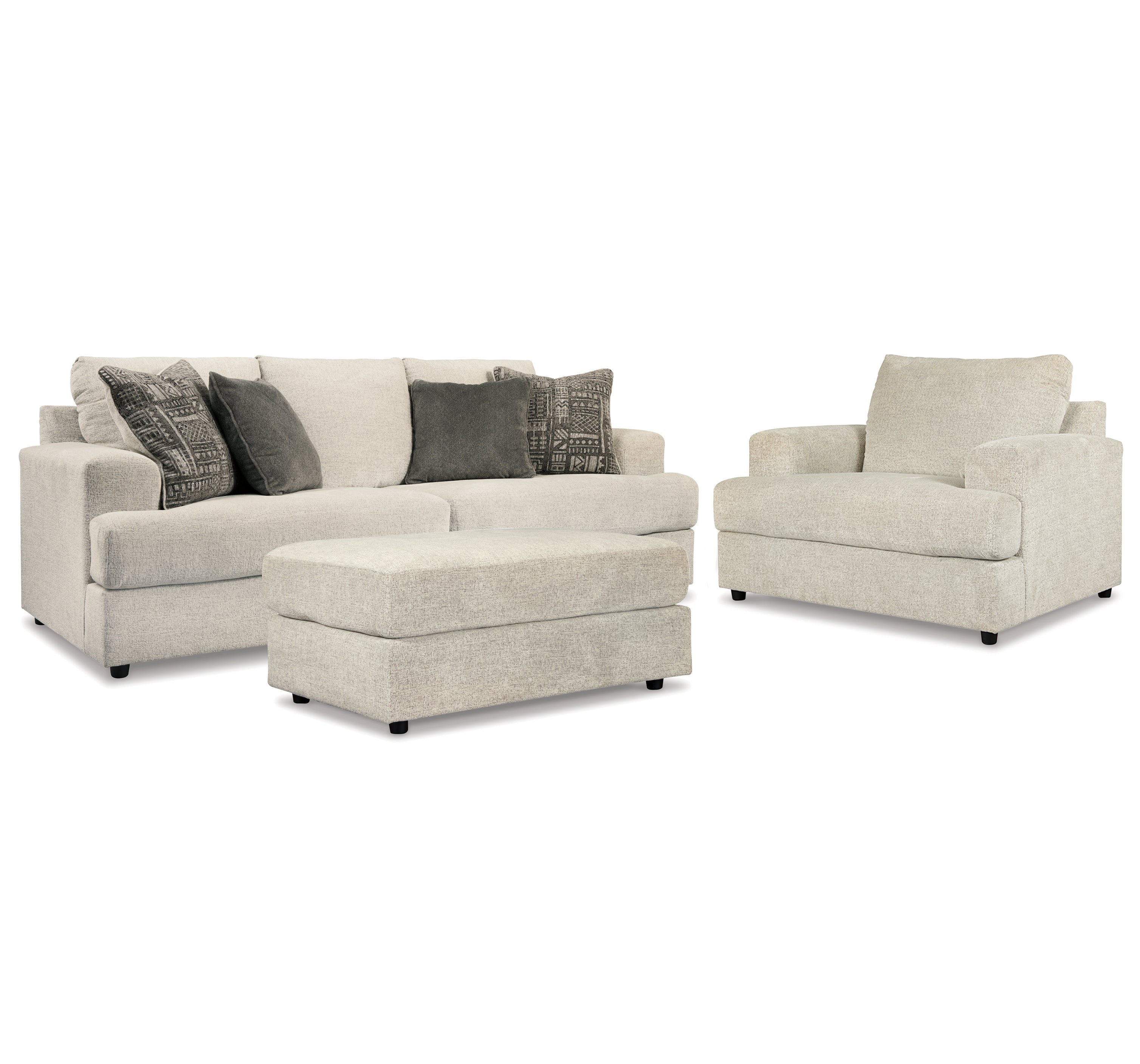 Diamond Furniture - Ashley Furniture - Soletren Sofa - Sofa, Chair, and Ottoman / Stone - 95104U4