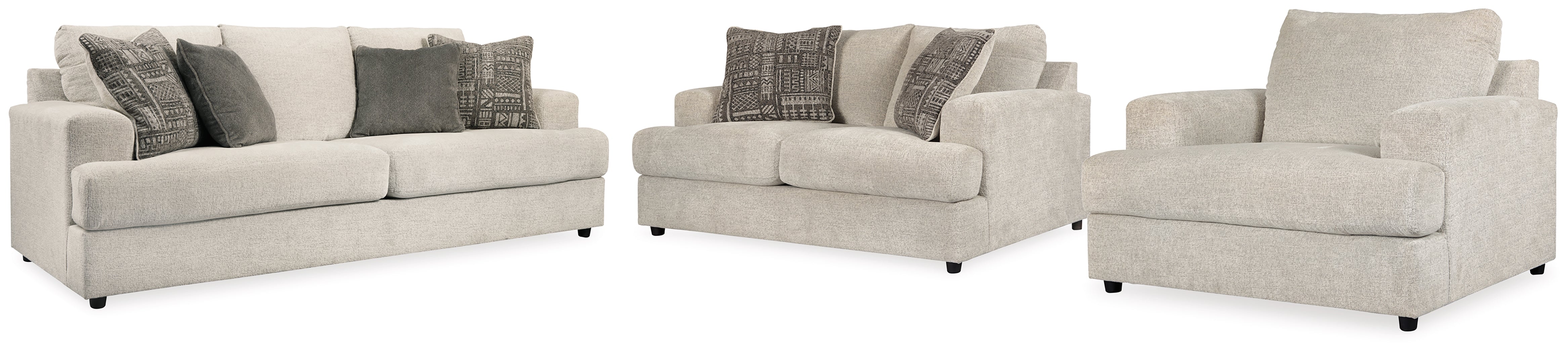 Diamond Furniture - Ashley Furniture - Soletren Sofa - Sofa, Loveseat and Oversized Chair / Stone - 95104U9