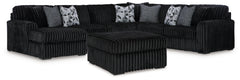 Diamond Furniture - Ashley Furniture - Midnight-Madness 4-Piece Sectional and Ottoman - 4-Piece Sectional and Ottoman - 98103U6