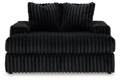 Midnight-Madness 3-Piece Sectional, Chaise and Oversized Accent Ottoman
