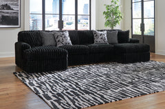 Diamond Furniture - Ashley Furniture - Midnight-Madness 3-Piece Sectional with Chaise - RAF 3-Piece Sectional with Chaise - 98103S5