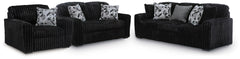 Diamond Furniture - Ashley Furniture - Midnight-Madness Sofa, Loveseat and Oversized Chair - Sofa, Loveseat and Oversized Chair - 98103U14