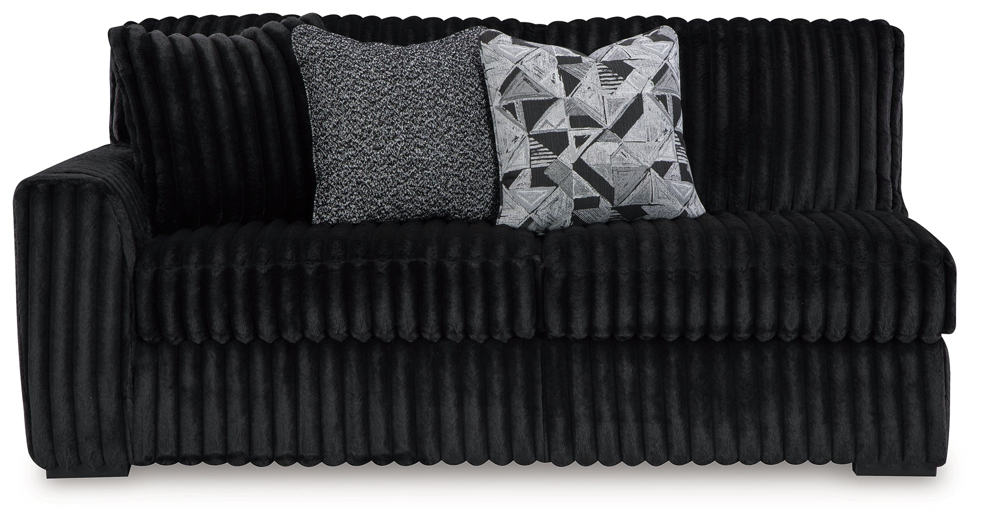 Midnight-Madness 3-Piece Sectional and Oversized Ottoman