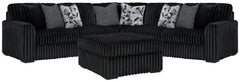 Midnight-Madness 3-Piece Sectional and Oversized Ottoman