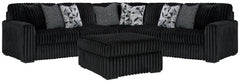 Diamond Furniture - Ashley Furniture - Midnight-Madness 3-Piece Sectional and Oversized Ottoman - 3-Piece Sectional and Oversized Ottoman / Onyx - 98103U7