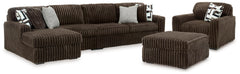 Diamond Furniture - Ashley Furniture - Midnight-Madness 3-Piece Sectional, Oversized Chair and Ottoman - 3-Piece Sectional, Oversized Chair and Ottoman - 98104U10